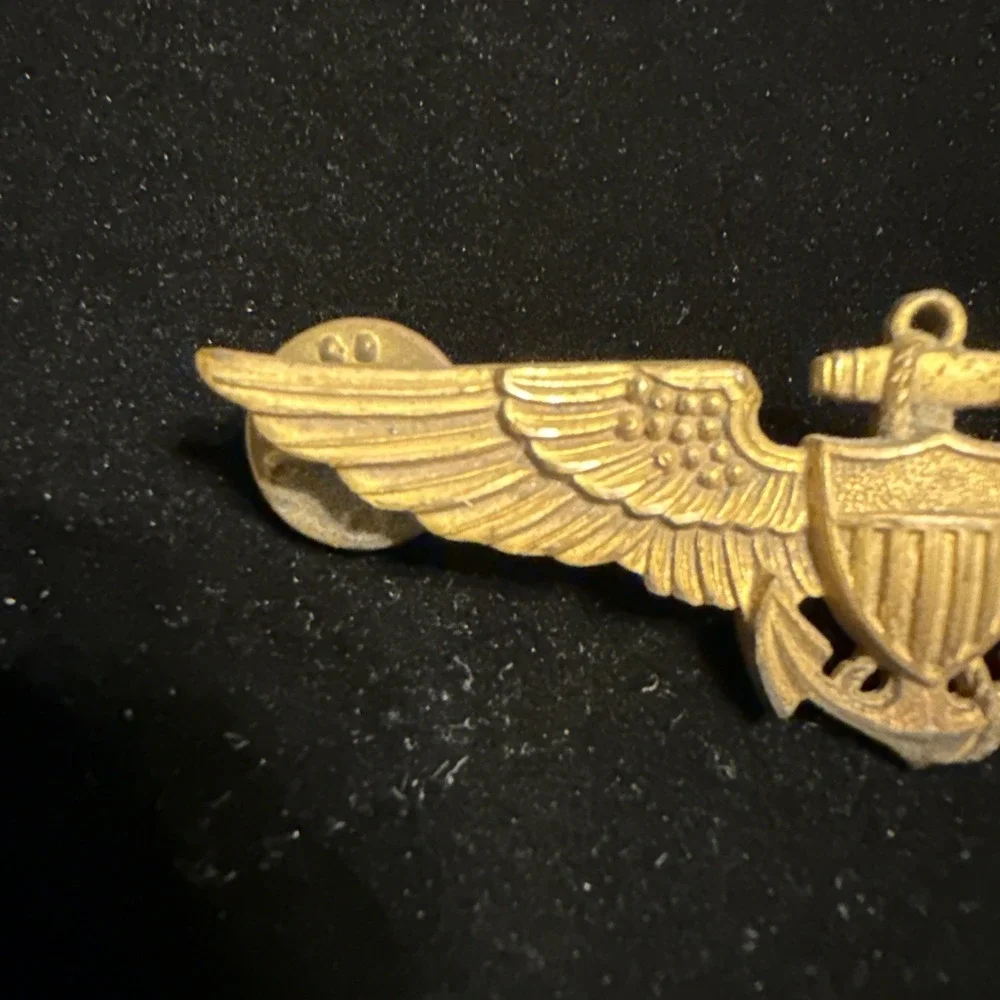 Vtg N.S. Meyer‎ NY Gold Navy USMC Marines Aviator Pilot Wings Badge Pin